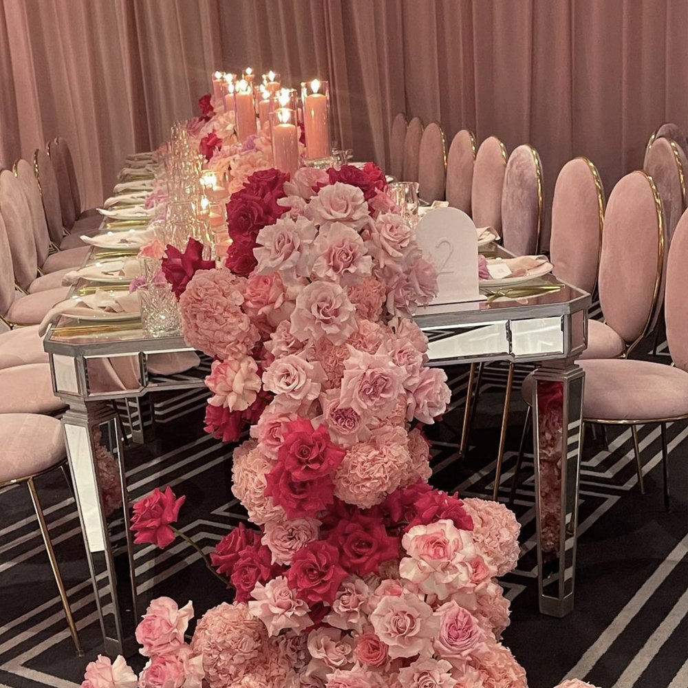 Popular Minimalist Wedding Furniture Golden Stainless Steel Bridal Table For Wedding Dining Table