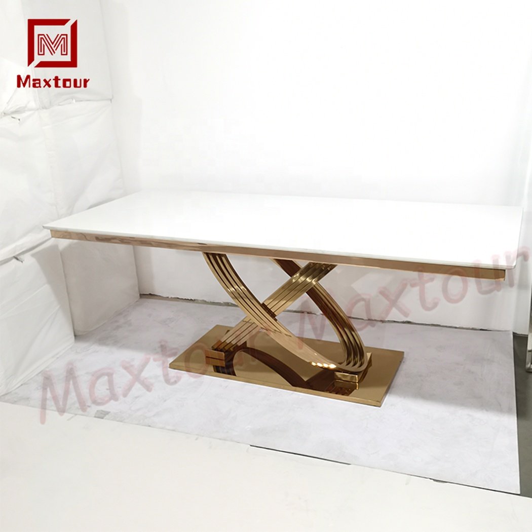 Restaurant Furniture Luxury Steel Dining Room Set Dining Table Set Marble Dining Table For Home