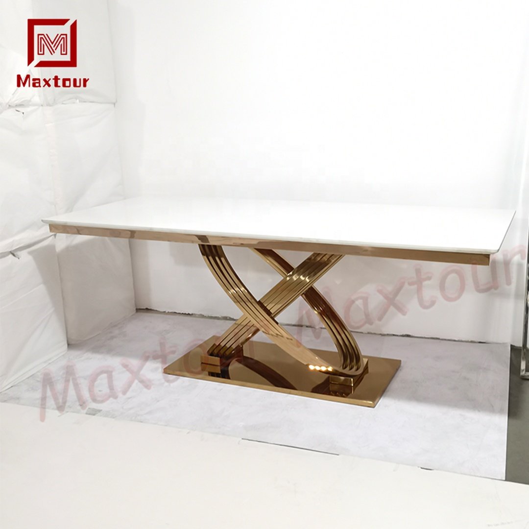 Restaurant Furniture Luxury Steel Dining Room Set Dining Table Set Marble Dining Table For Home