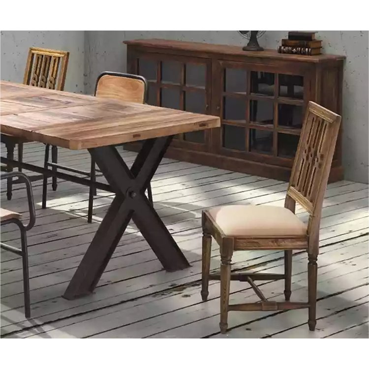 Farmhouse table and chairs american minimalist style rustic space saving solid wooden dining table set