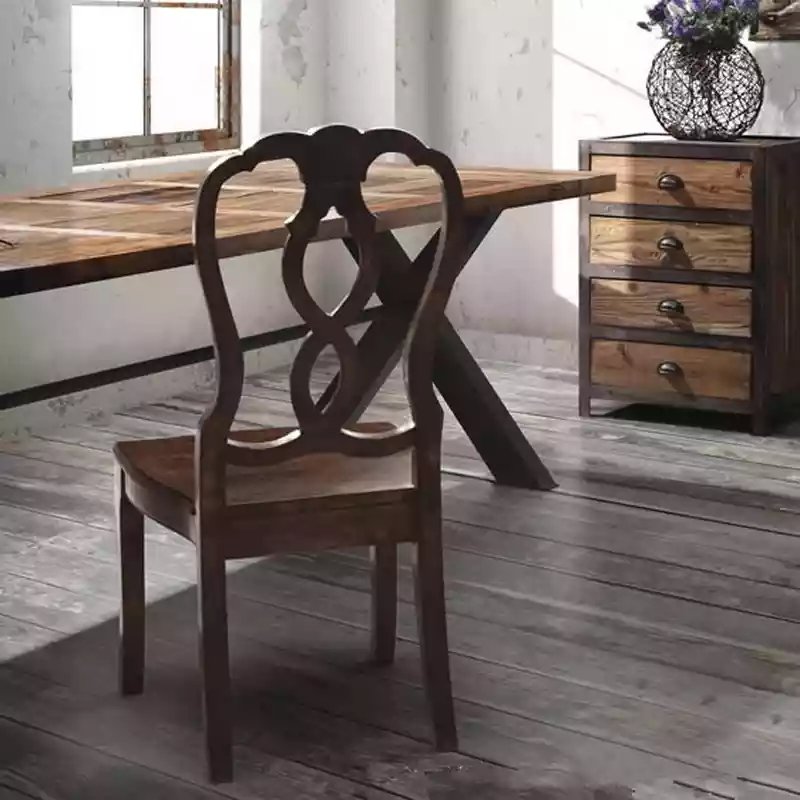 Farmhouse table and chairs american minimalist style rustic space saving solid wooden dining table set