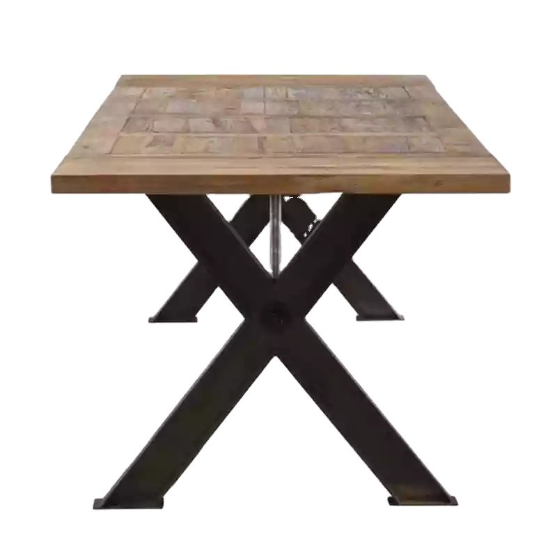 Farmhouse table and chairs american minimalist style rustic space saving solid wooden dining table set