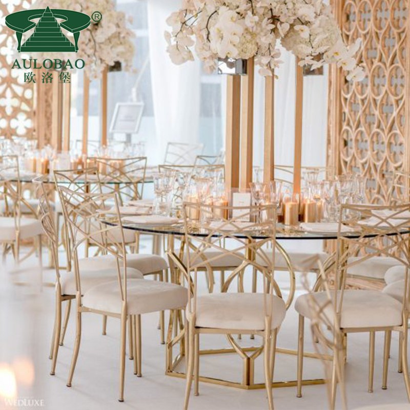 Wedding furniture stainless steel base bali round dining tables set
