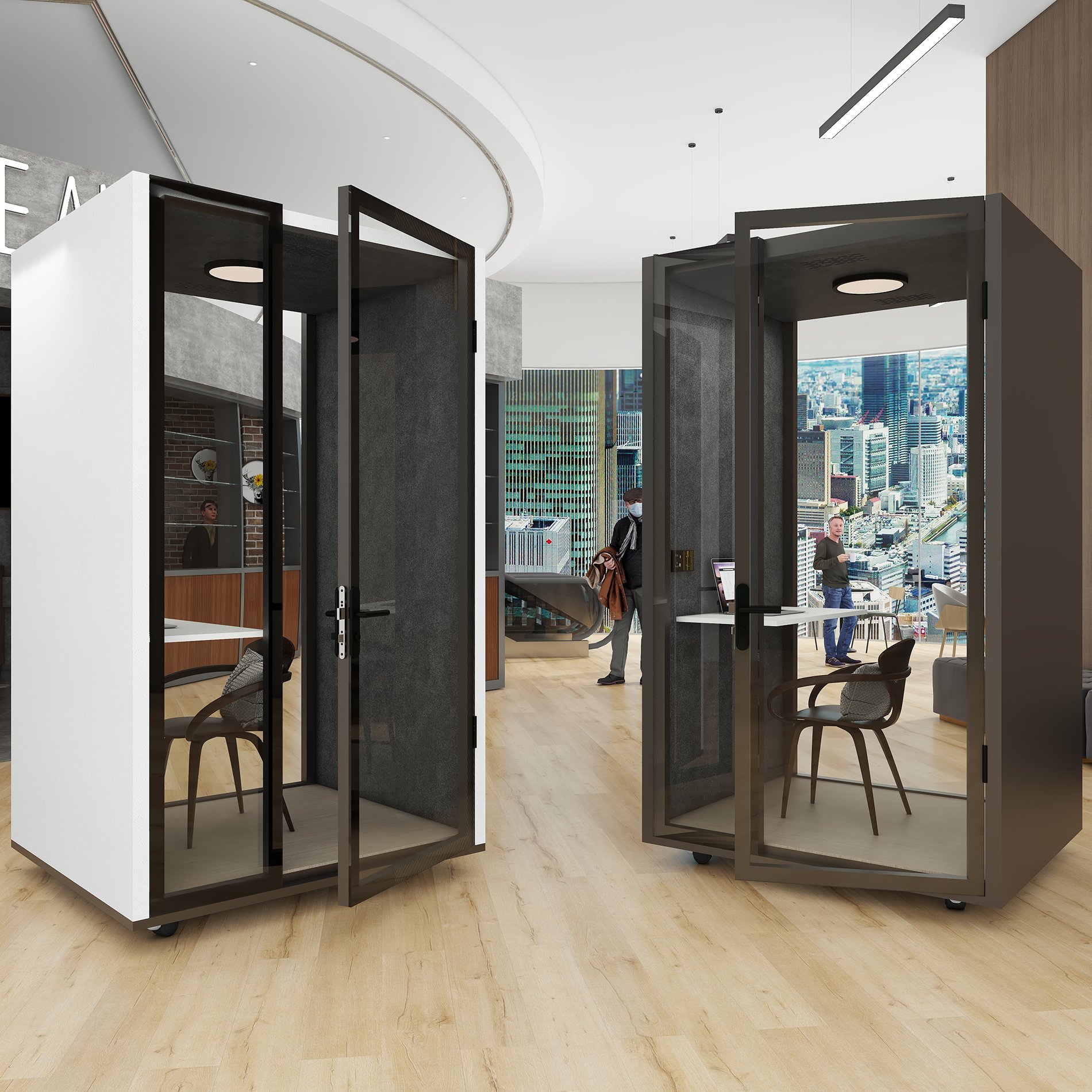 Model small 1 person soundproof booth acoustic office pods personalized silent cabin with optional interior color space house