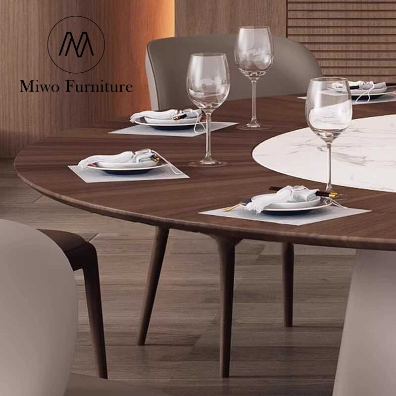 Luxury Hotel Style Solid Wooden box Chinese villa Banquet Table for High-End Living Room and Hotel Use round Dining Table
