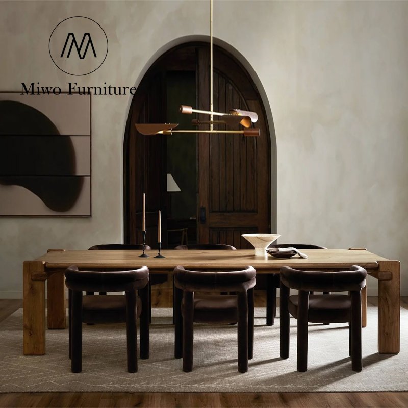 Midcentury furniture wooden for dining table set 8 10 seater and chair antique Rectangle table Outdoor dinning table dining room