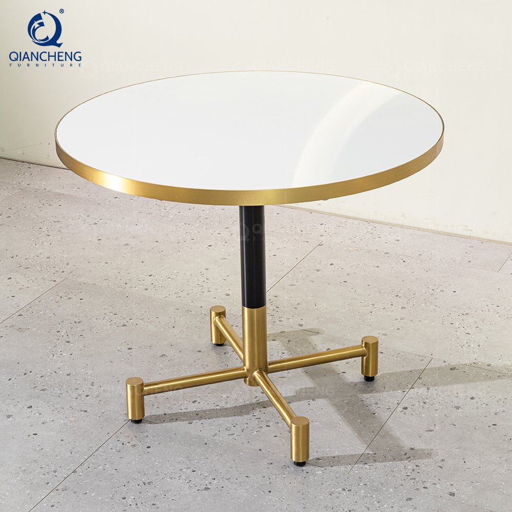 Foshan interactive restaurant cafe table luxe Metal Stainless Steel Wholesale Custom Hotel bar Furniture Accent End Side Table