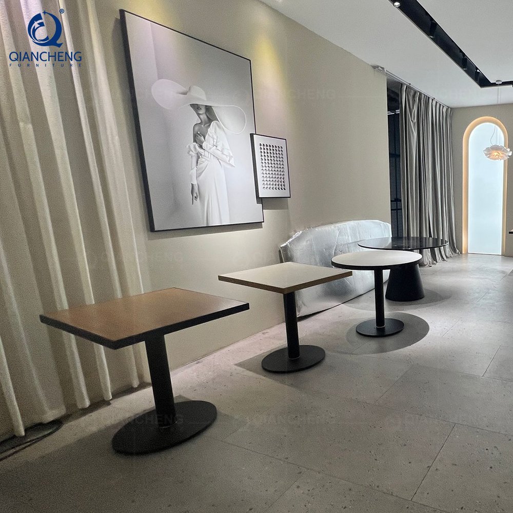 Foshan interactive restaurant cafe table luxe Metal Stainless Steel Wholesale Custom Hotel bar Furniture Accent End Side Table