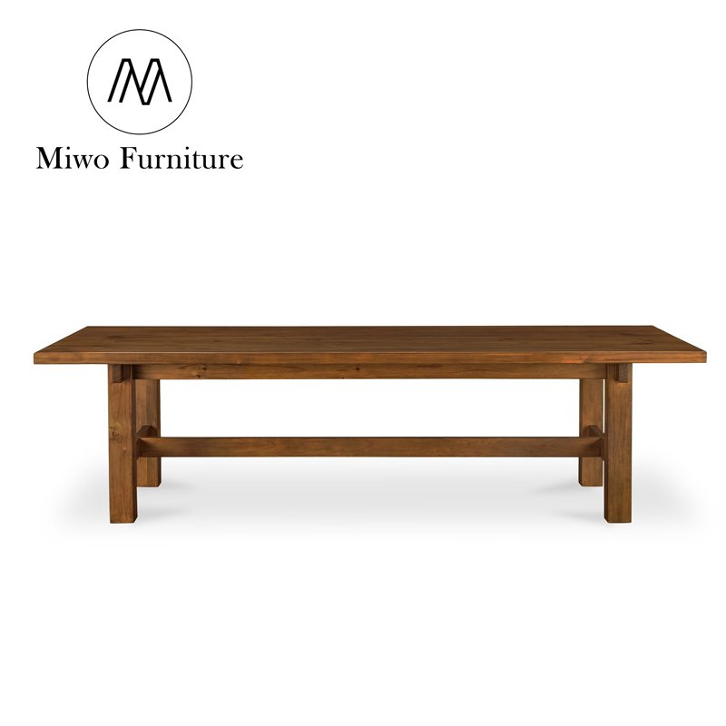 Home Furniture Rustic Strong oak Solid Wood Rectangle dinning table and chair set Midcentury antique workbench conference table