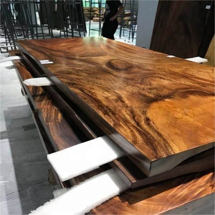 Factory wholesale South America natural shape acacia walnut solid live dining tables wood slab acacia wood slab