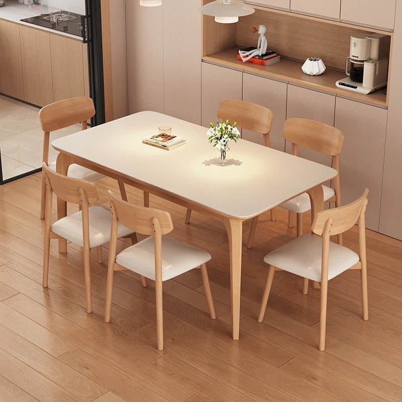 nordic style luxury modern rectangle marble solid wood dining table chair set 4 6 seater full small furniture japanese designs