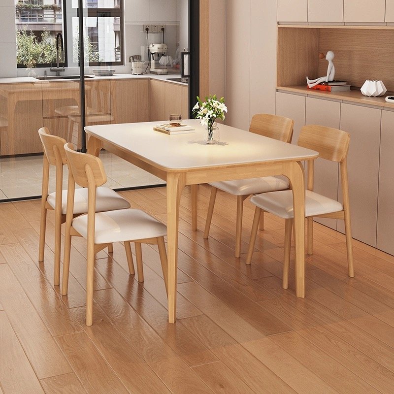 nordic style luxury modern rectangle marble solid wood dining table chair set 4 6 seater full small furniture japanese designs