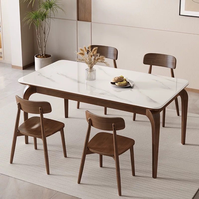 nordic style luxury modern rectangle marble solid wood dining table chair set 4 6 seater full small furniture japanese designs