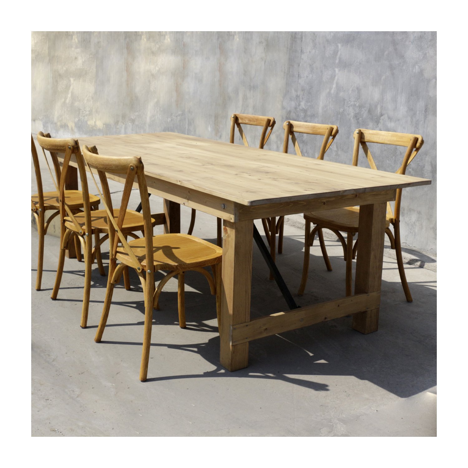 Wedding Rectangle Customized Wooden Banquet Dining Solid Wood Farm Folding Table for Events