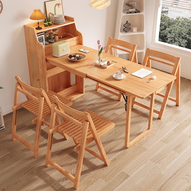 Modern Dining Room Furniture Set Mesa De Comedor Folding Extend Cabinet Foldable Dining Table Adjustable Esstisch Wooden