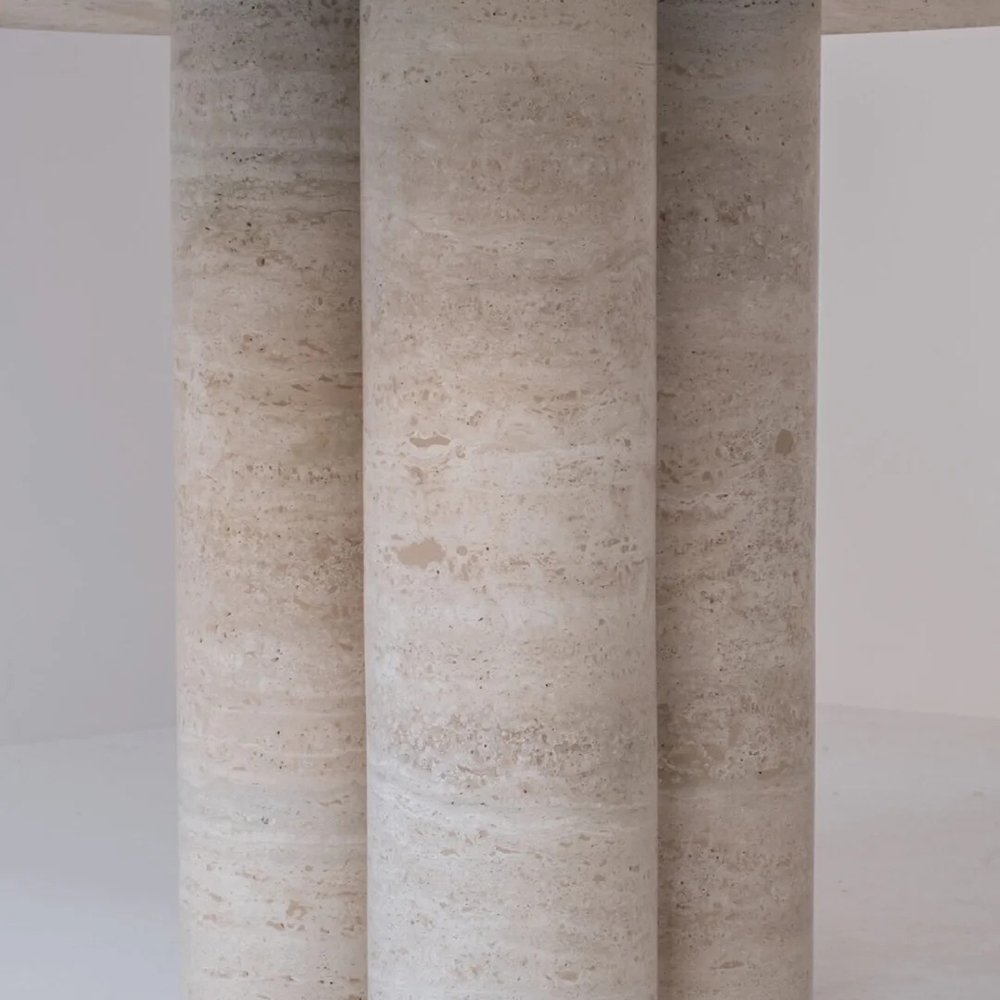 New Design Travertine Marble Italian Dining Table Natural Stone Travertine White Beige Mable Dining Table