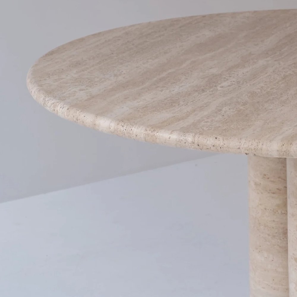 New Design Travertine Marble Italian Dining Table Natural Stone Travertine White Beige Mable Dining Table
