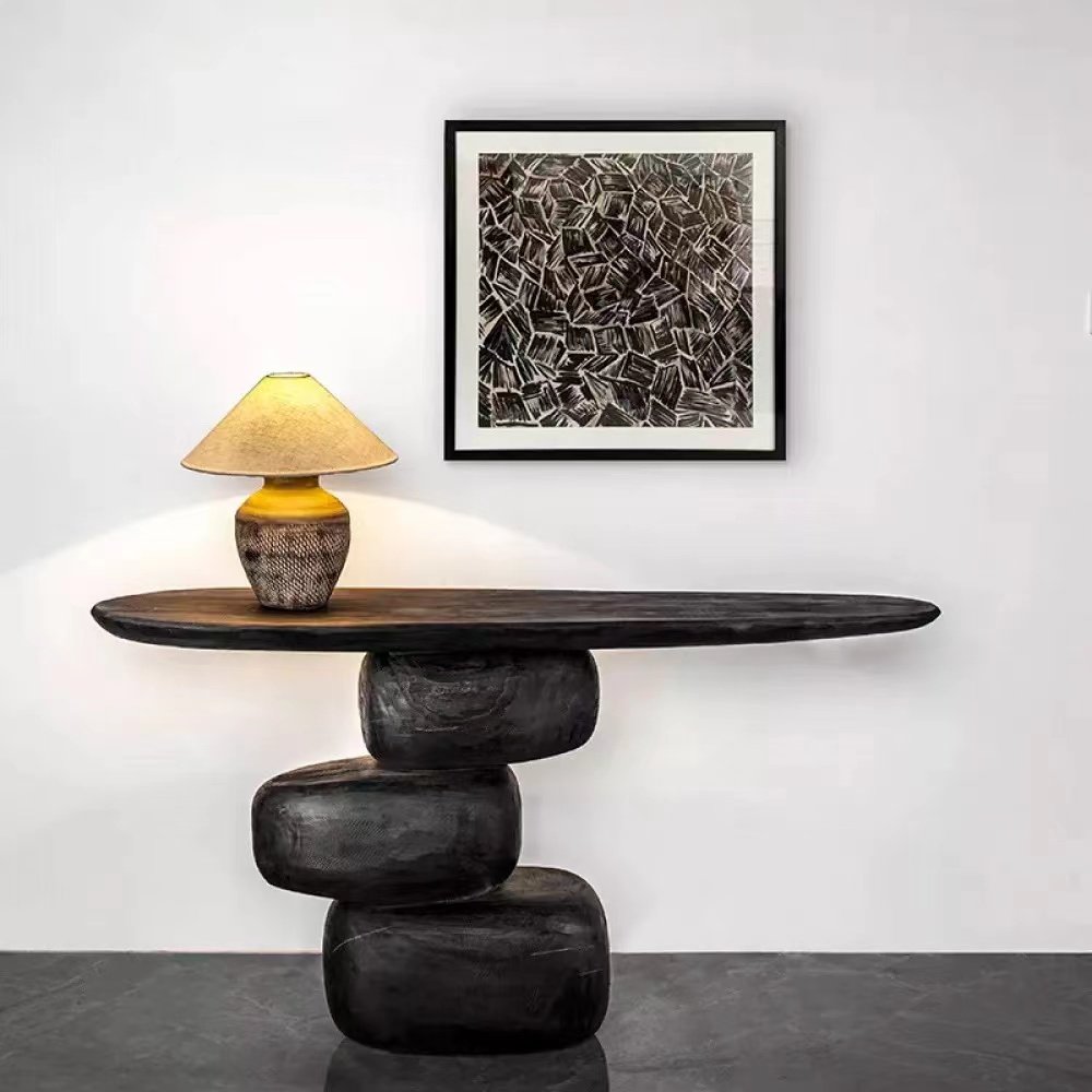 Entryway table solid wood art duanjingtai new Chinese style home entry scheme retro decoration