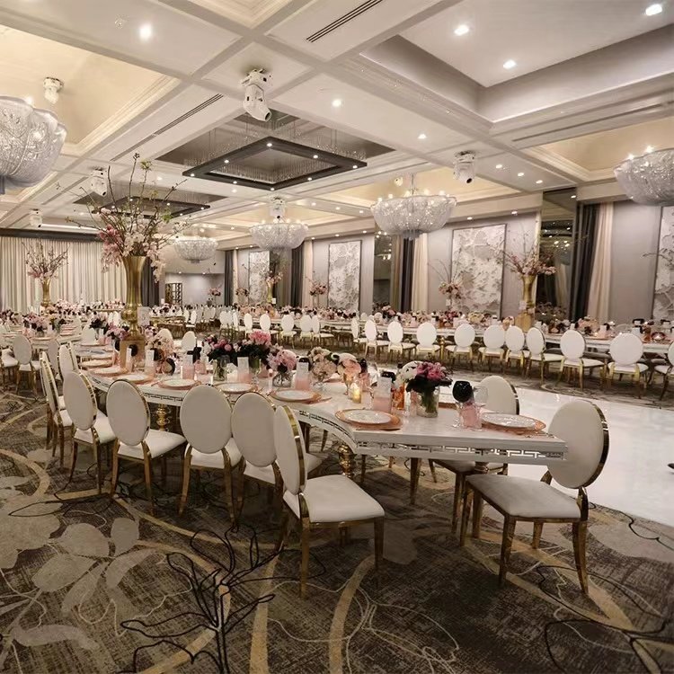 Foshan factory dining room 6 chairs wedding tables chairs dinning table set table and chairs