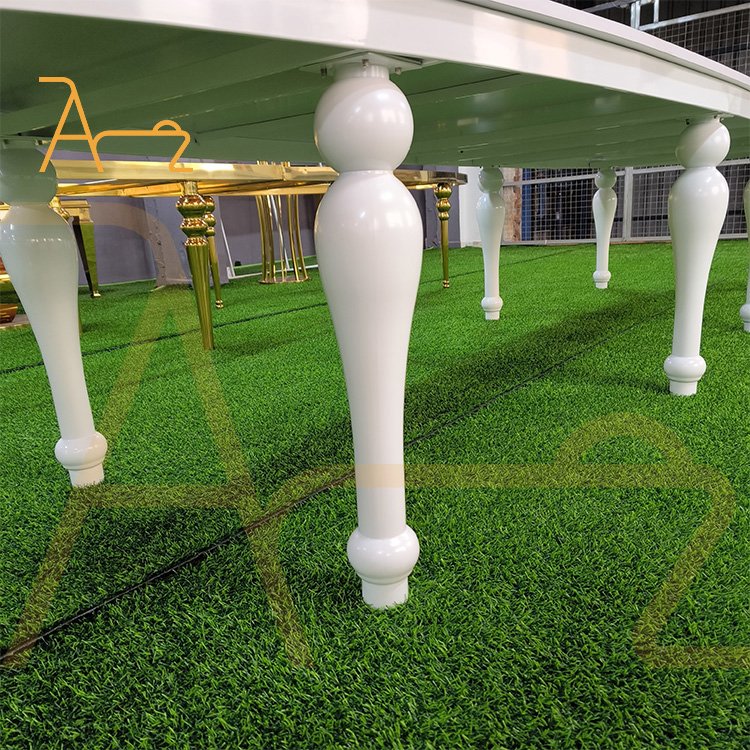 Hotel furniture white stainless steel oval MDF wedding banquet dining tables outdoor luxury party tables