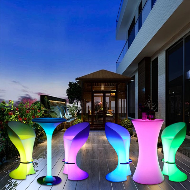 16 colors changing outdoor waterproof led illuminated bar stool bar furniture bar chair for event party club