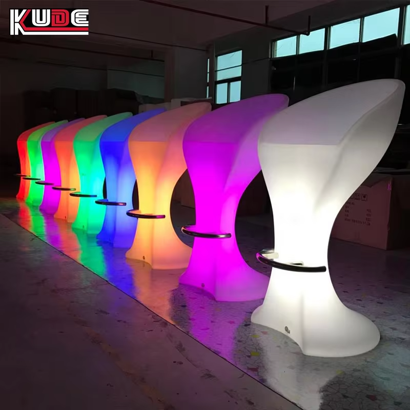 16 colors changing outdoor waterproof led illuminated bar stool bar furniture bar chair for event party club