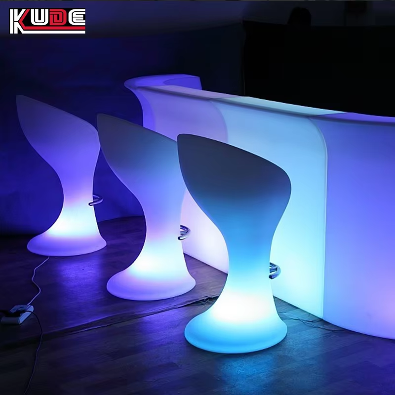 16 colors changing outdoor waterproof led illuminated bar stool bar furniture bar chair for event party club