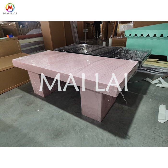 New Design Rectangle Acrylic Wedding Table White PVC Event Party Dining Table
