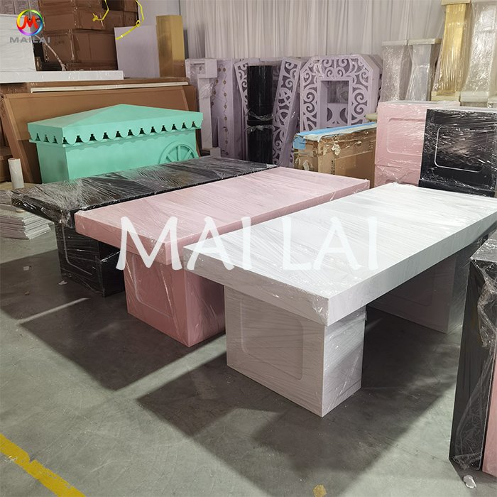 New Design Rectangle Acrylic Wedding Table White PVC Event Party Dining Table