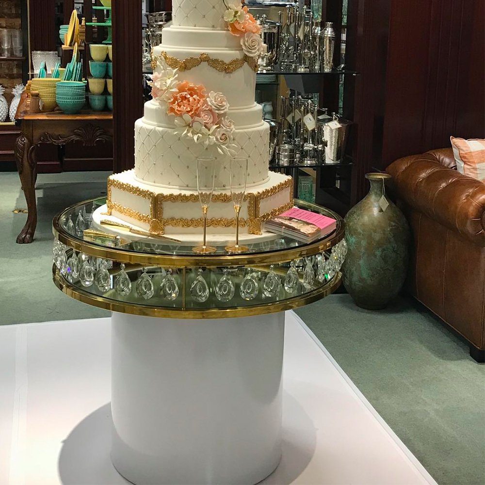 Modern Wedding Furniture Gold Design Stainless Steel Round Cake Table