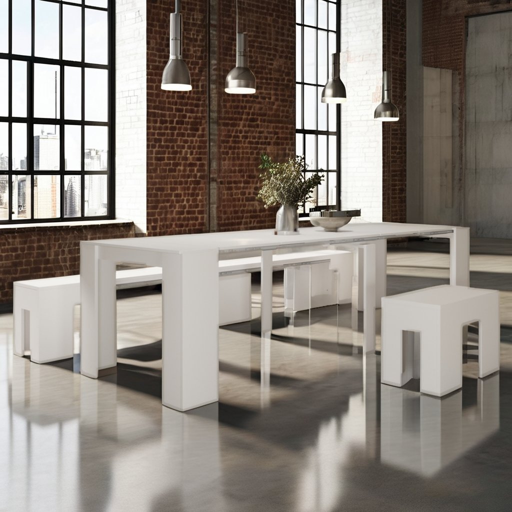 modern Wooden Dining Table Sets Telescopic table for Living Room telescopic dining table dining room hotel use