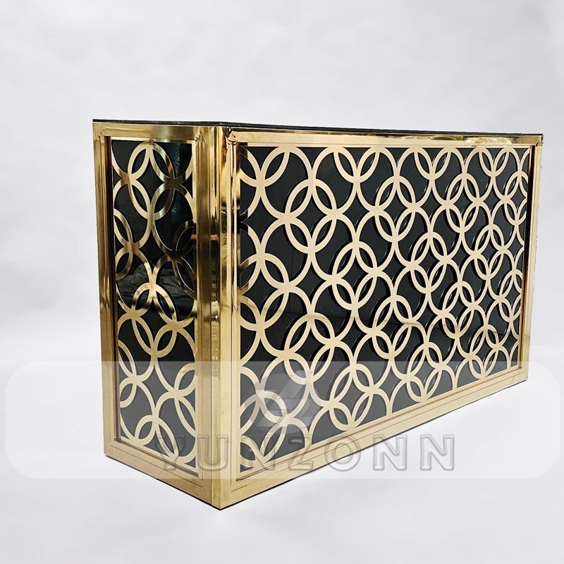 Customized Luxury Metal Glass Bar Counter Console Table Adjustable Living Room Kitchen Dining Outdoor Hotel Bubbles Bar