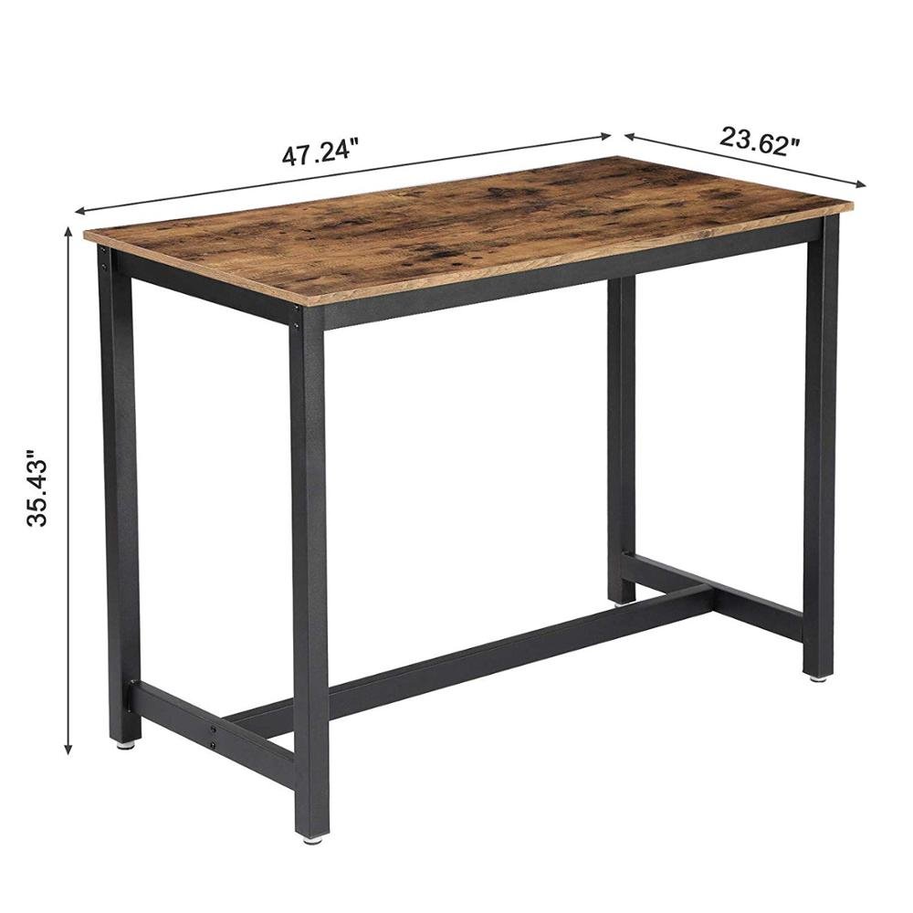 modern small wooden wood metal dining table kitchen