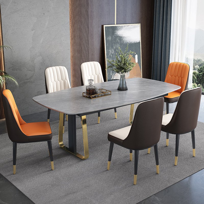 2024 Popular Nordic Style Modern Luxury 6 Seater Dining Table Set