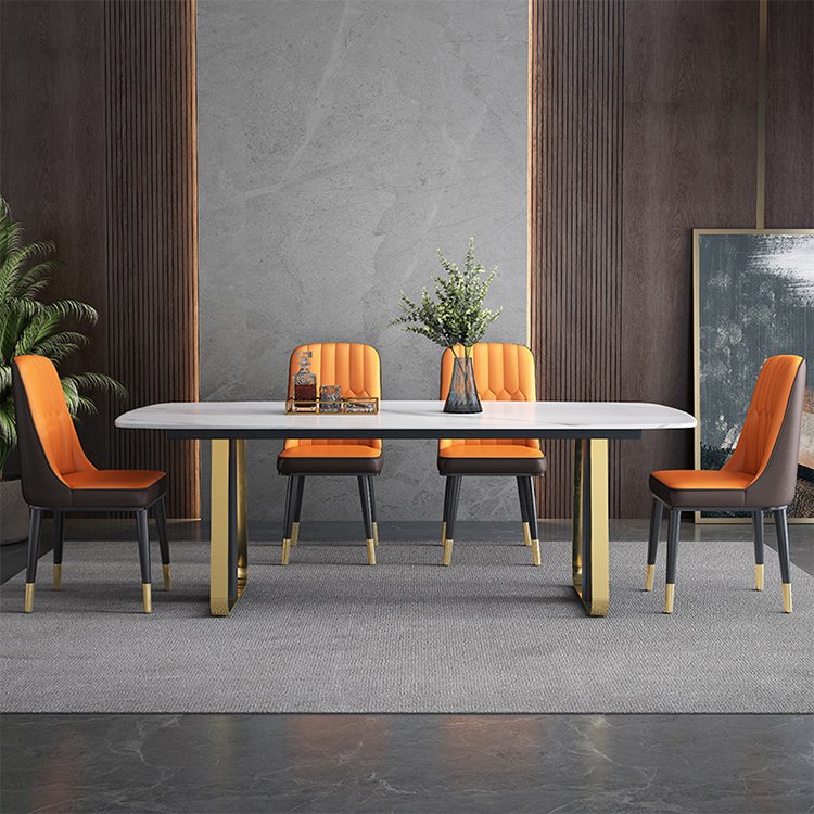 2024 Popular Nordic Style Modern Luxury 6 Seater Dining Table Set