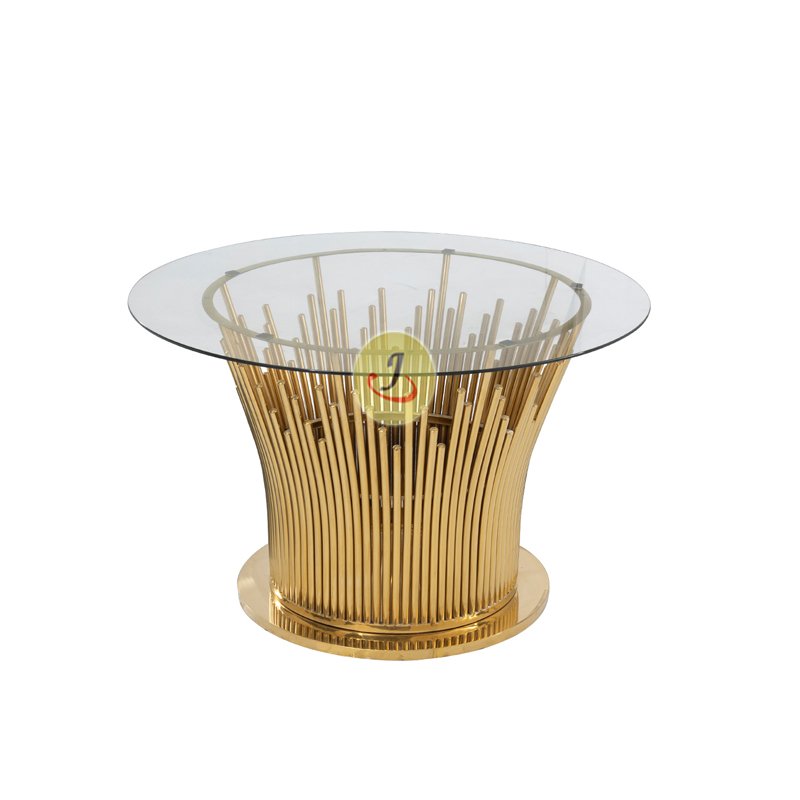 modern luxurious party stainless steel gold round cake table party event wedding table for sale