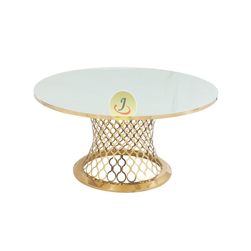 modern luxurious party stainless steel gold round cake table party event wedding table for sale