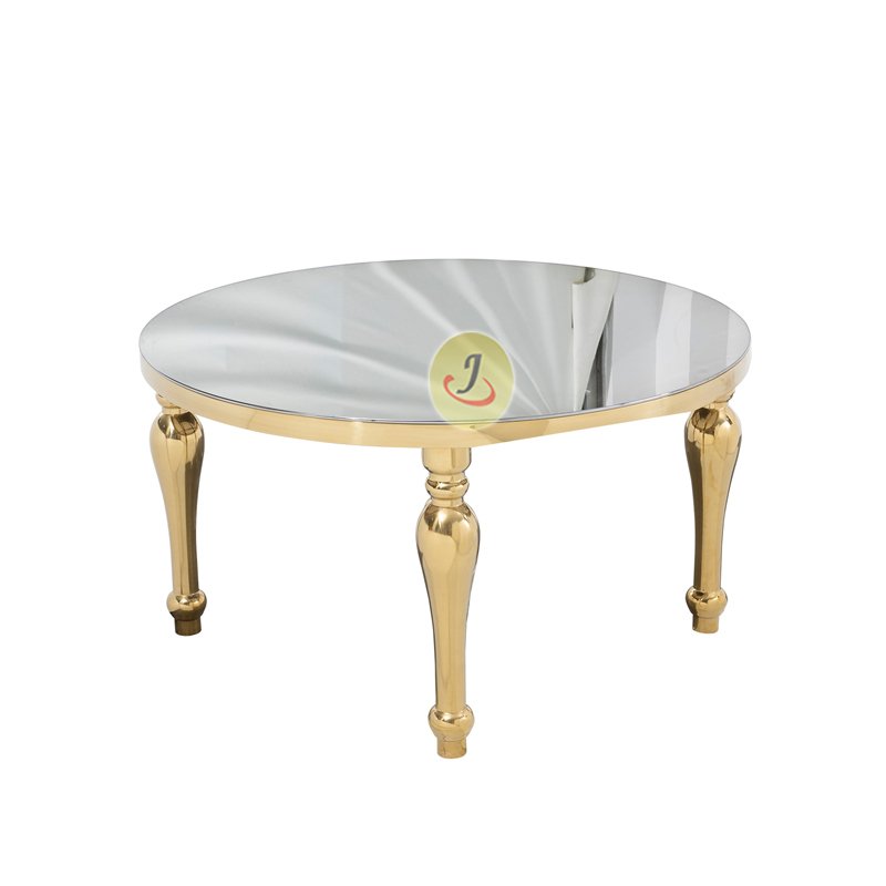 modern luxurious party stainless steel gold round cake table party event wedding table for sale