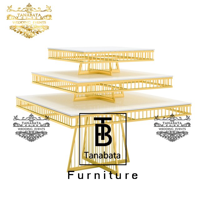 Fancy design golden metal bride and groom table for wedding and event