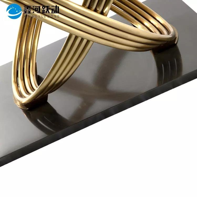 Design artificial full marble Sintered stone slate top carbon steel legs luxury family modern dining table sets