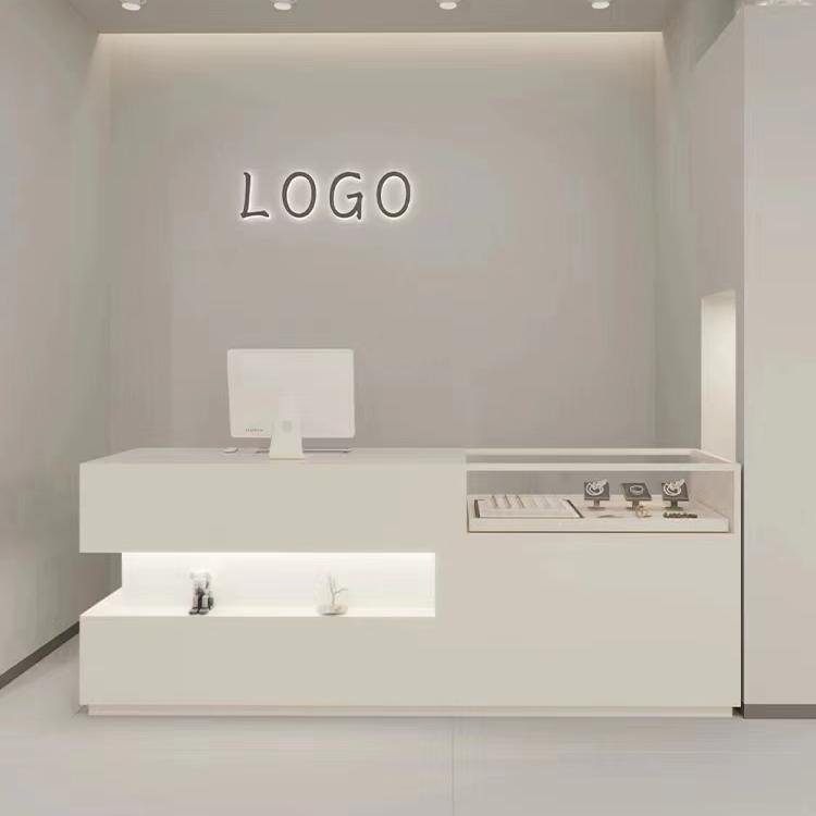 New Design Supermarket Counter Table Grocery Store Wooden Cash Counter Checkout Counters