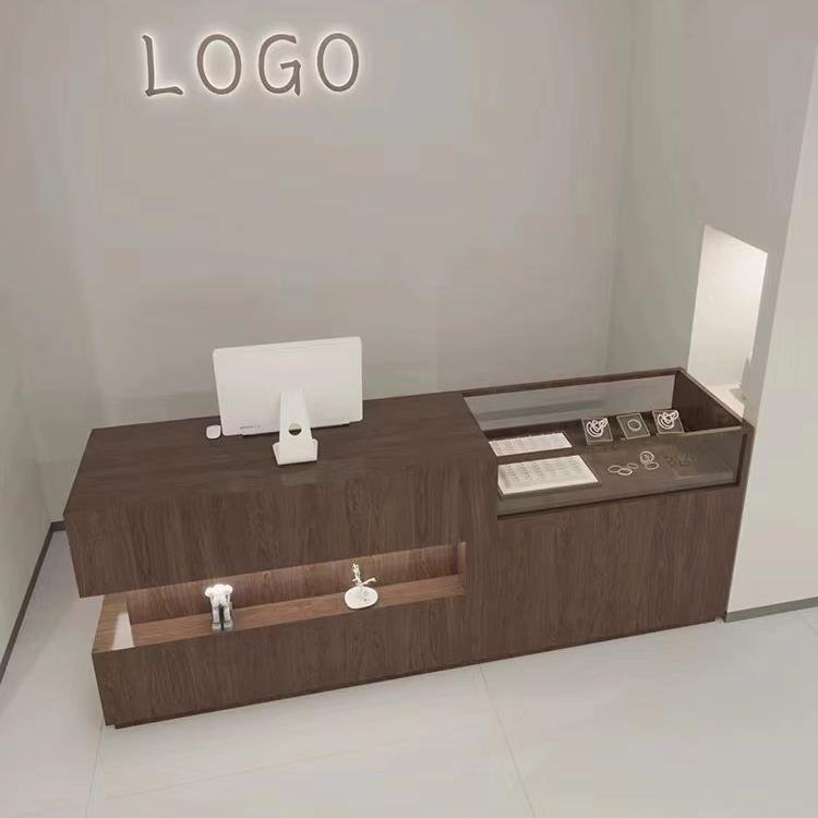 New Design Supermarket Counter Table Grocery Store Wooden Cash Counter Checkout Counters