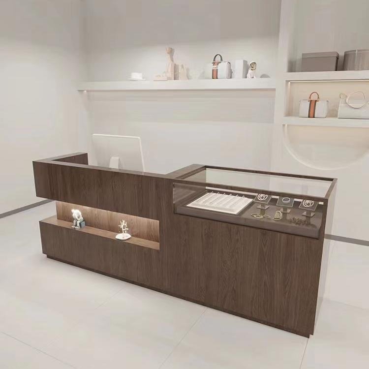 New Design Supermarket Counter Table Grocery Store Wooden Cash Counter Checkout Counters