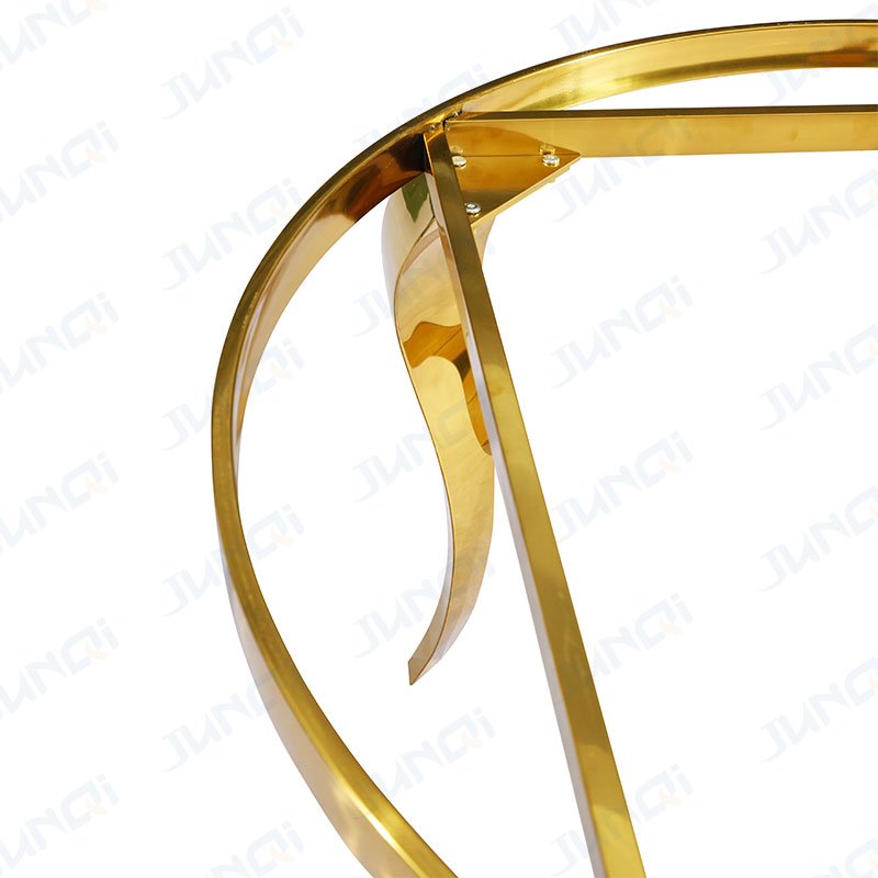 Factory wholesale customized size gold silver color round marble glass luxury dining table set 10 seater