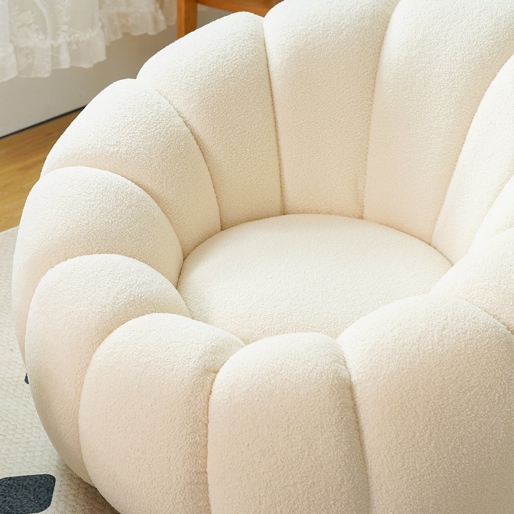 Accept Customization Nordic Teddy Living Room Leisure Chair Lambwool Fabric Luxury Pumpkin Lazy Sofa Accent Lounge Armchair