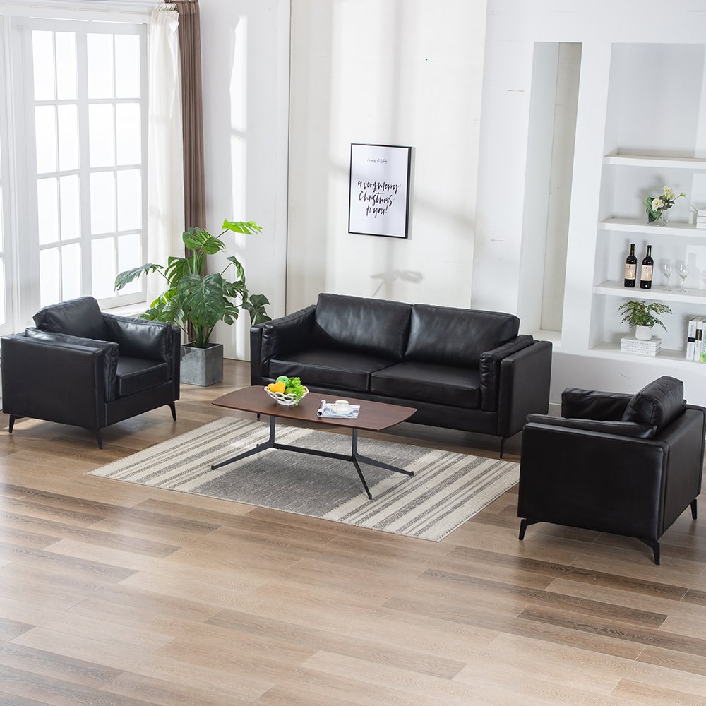 David HL-8082 Italy Style Milan Contemporary Leather Commerical Waiting Room Office Sofa