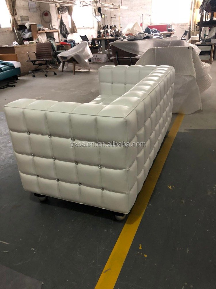 2018 New Arrival Unique Top luxury White Leather Crystal All Round Sofa 5 Year Warranty