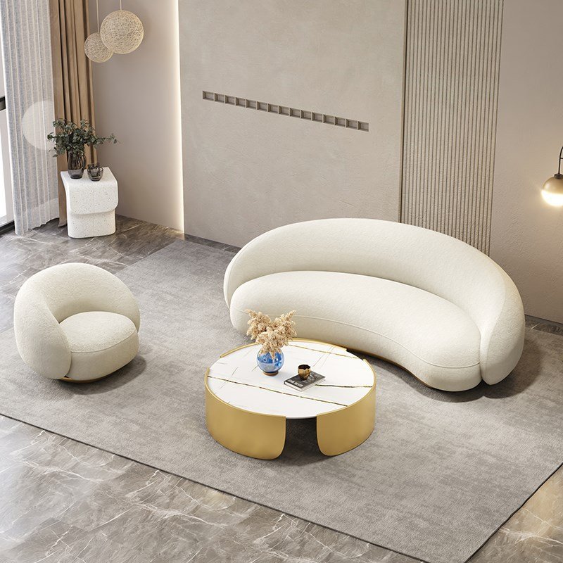 Fashion Design Modern Style Hotel Reception Salon Sofa Set Nordic Small Apartment Luxury Single Seat Lazy Curved Sofa