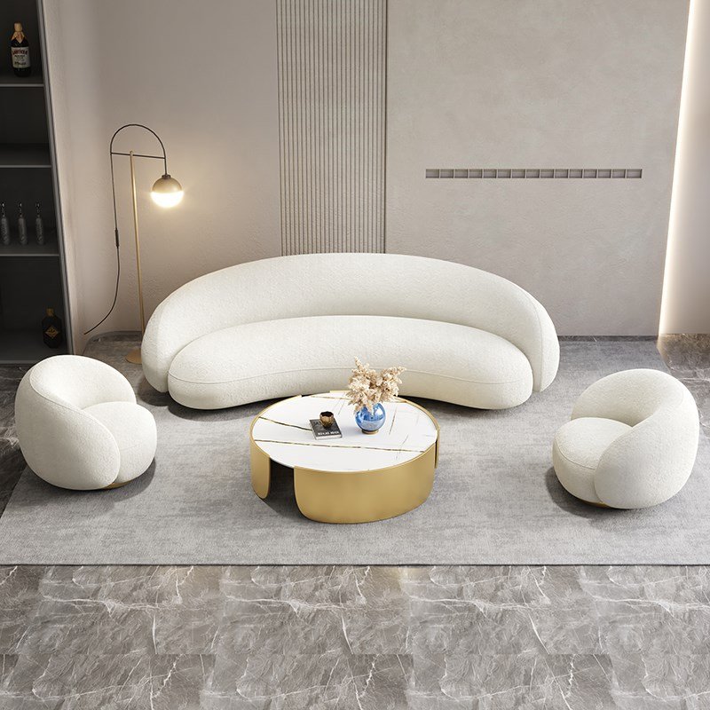 Fashion Design Modern Style Hotel Reception Salon Sofa Set Nordic Small Apartment Luxury Single Seat Lazy Curved Sofa