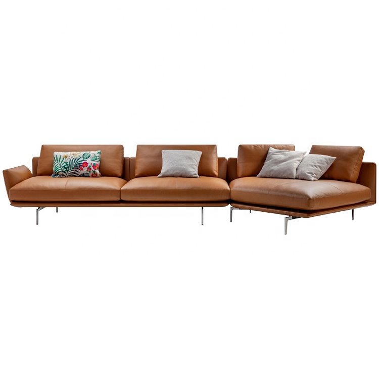 Top china Italy style exotic real leather home furniture living room luxury corner sofas